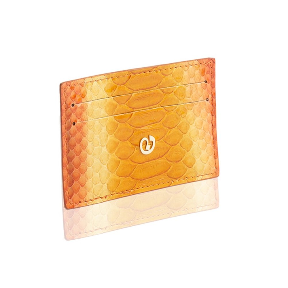 NEW NADA SAWAYA - Orange Python Card Case